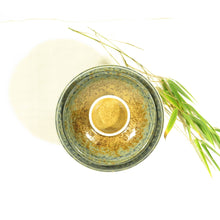 Indlæs billede til gallerivisning Retroskål/bowl med låg - blå og brun