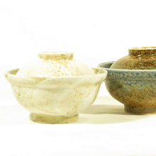 Indlæs billede til gallerivisning Retroskål/bowl med låg - blå og brun